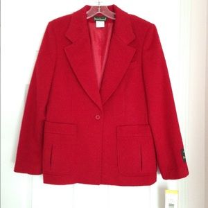 NWT: Harve Bernard Red Wool Blazer